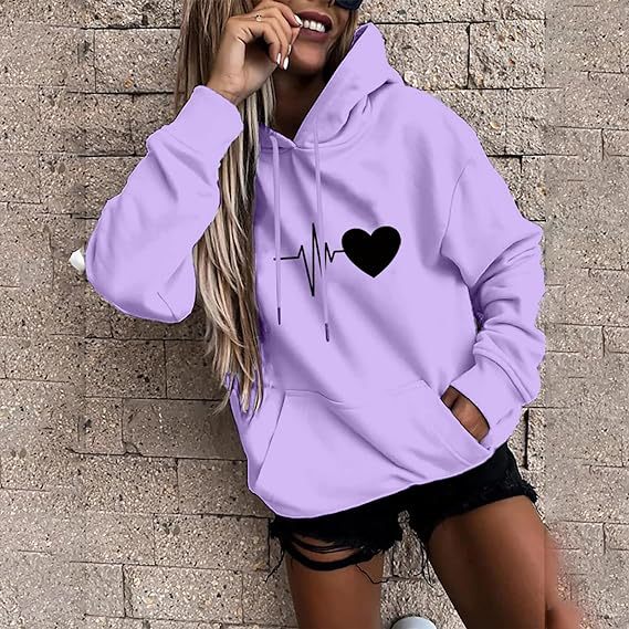 Kvinnors hoodie med hjärtslagmotivet Mirla-Eva Jonsson