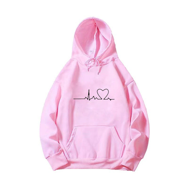 Kvinnors hoodie med hjärtslagsmotiv Mirla-Eva Jonsson
