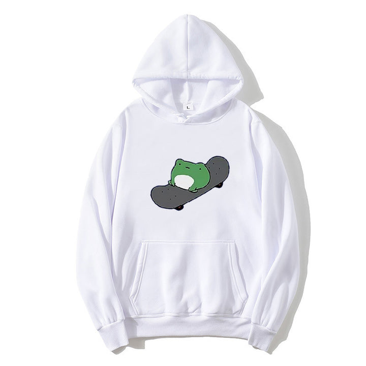 Kvinnors hoodie med humoristisk groddesign Mirla-Eva Jonsson