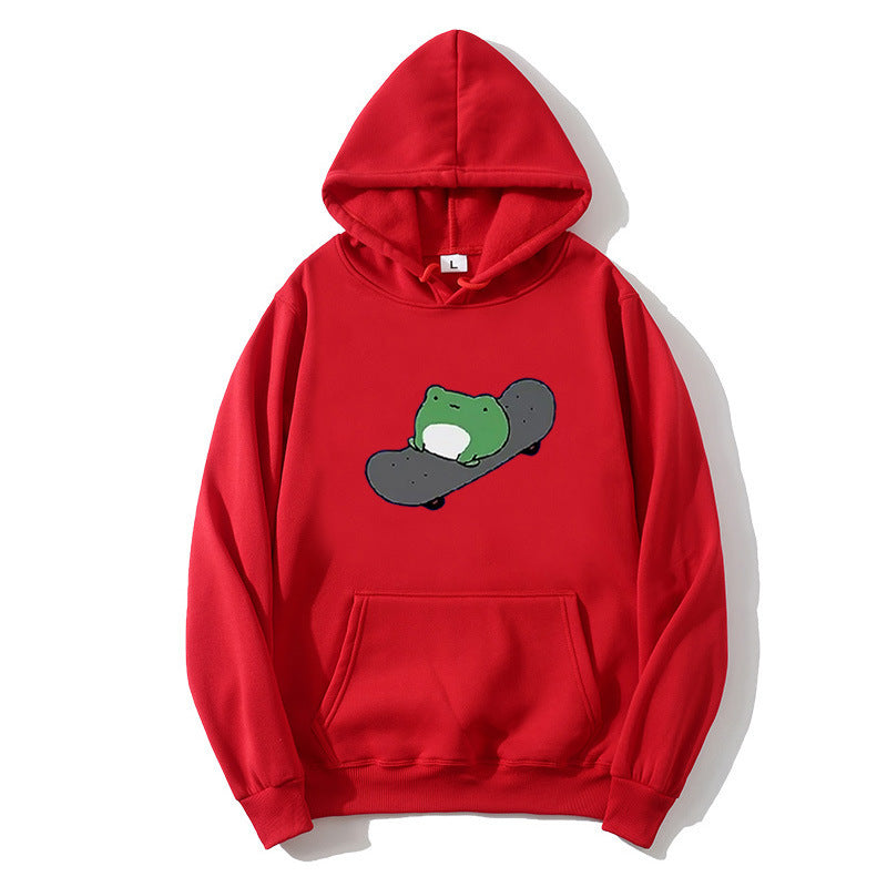Kvinnors hoodie med humoristisk groddesign Mirla-Eva Jonsson