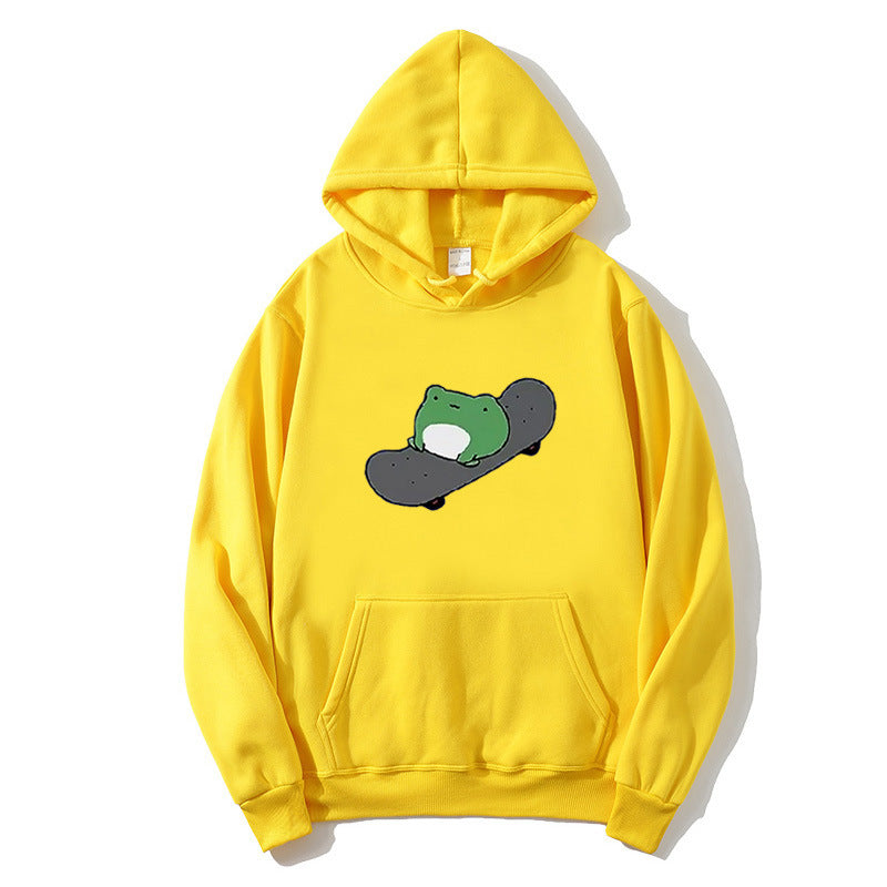 Kvinnors hoodie med humoristisk groddesign Mirla-Eva Jonsson