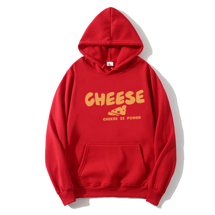 Kvinnors hoodie med humoristisk ostdesign Mirla-Eva Jonsson