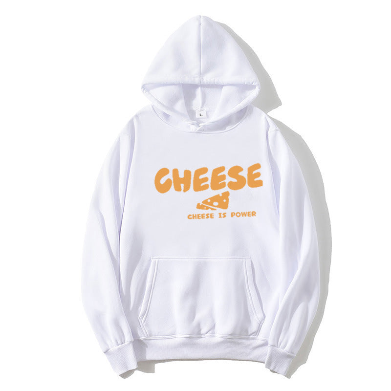 Kvinnors hoodie med humoristisk ostdesign Mirla-Eva Jonsson