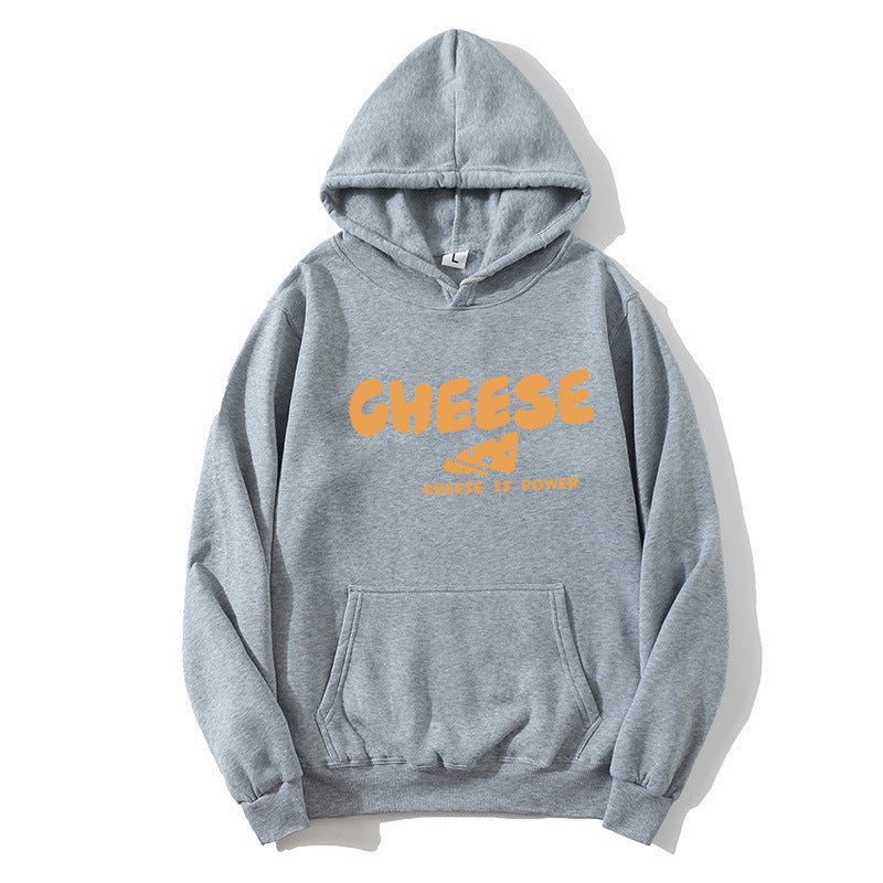 Kvinnors hoodie med humoristisk ostdesign Mirla-Eva Jonsson