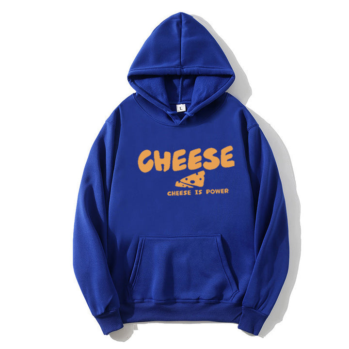 Kvinnors hoodie med humoristisk ostdesign Mirla-Eva Jonsson