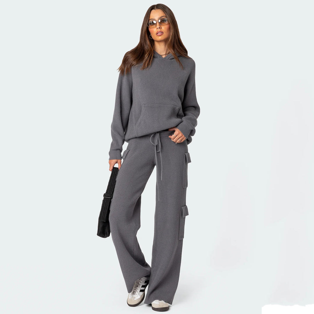 Kvinnors hoodie med huva och mjukt våffelmönster Mirla-Eva Jonsson