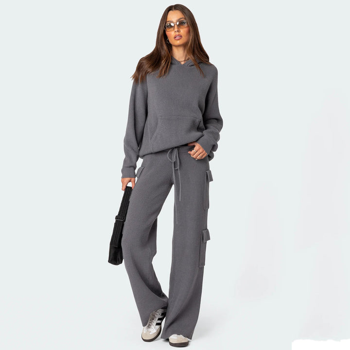 Kvinnors hoodie med huva och mjukt våffelmönster Mirla-Eva Jonsson