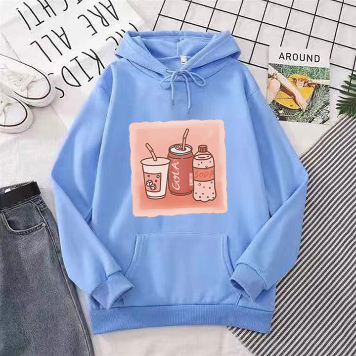 Kvinnors hoodie med inspirerande dryckmotiv Mirla-Eva Jonsson