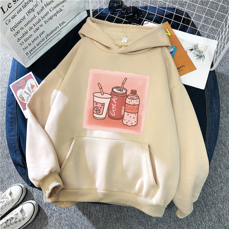 Kvinnors hoodie med inspirerande dryckmotiv Mirla-Eva Jonsson