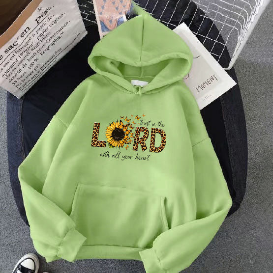 Kvinnors hoodie med inspirerande solrosdesign Mirla-Eva Jonsson
