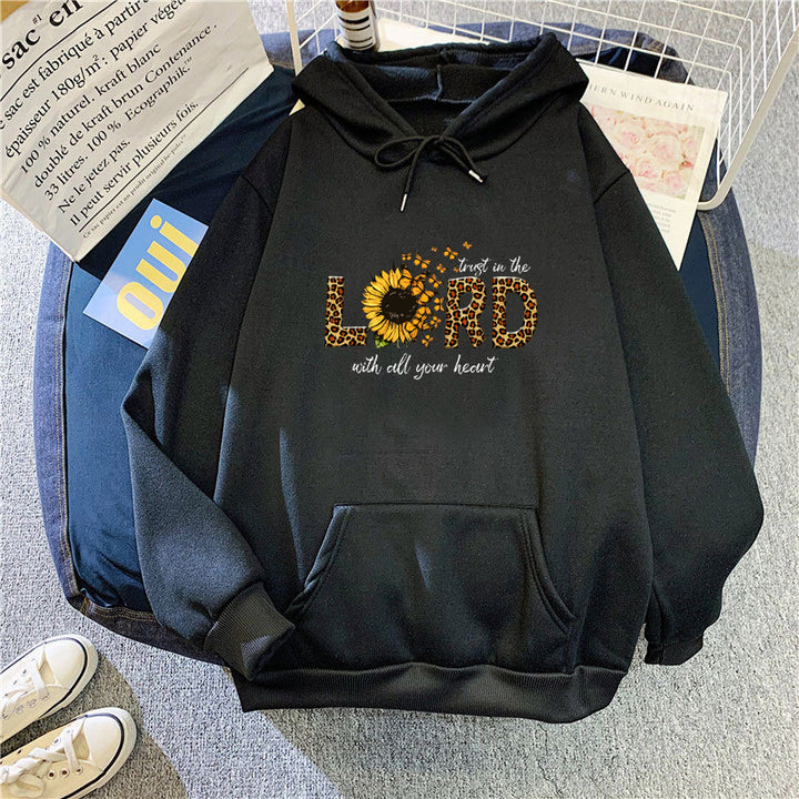 Kvinnors hoodie med inspirerande solrosdesign Mirla-Eva Jonsson