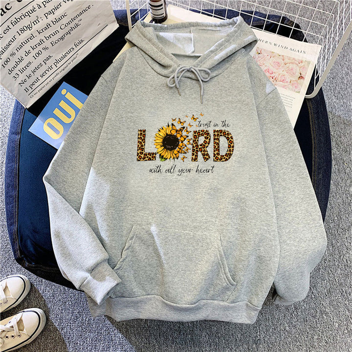 Kvinnors hoodie med inspirerande solrosdesign Mirla-Eva Jonsson