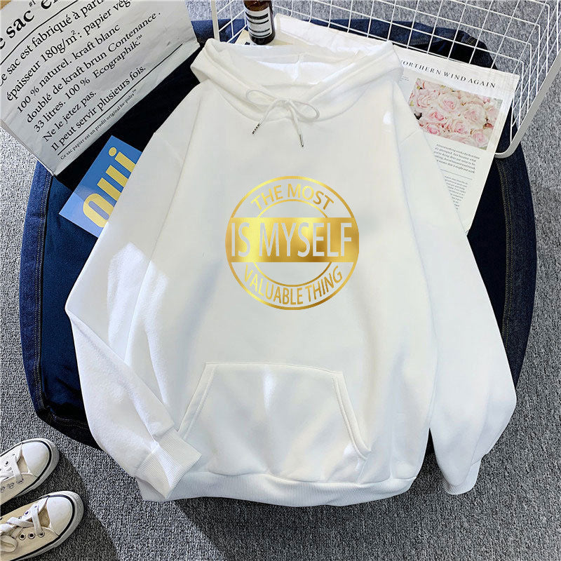 Kvinnors hoodie med inspirerande text Mirla-Eva Jonsson