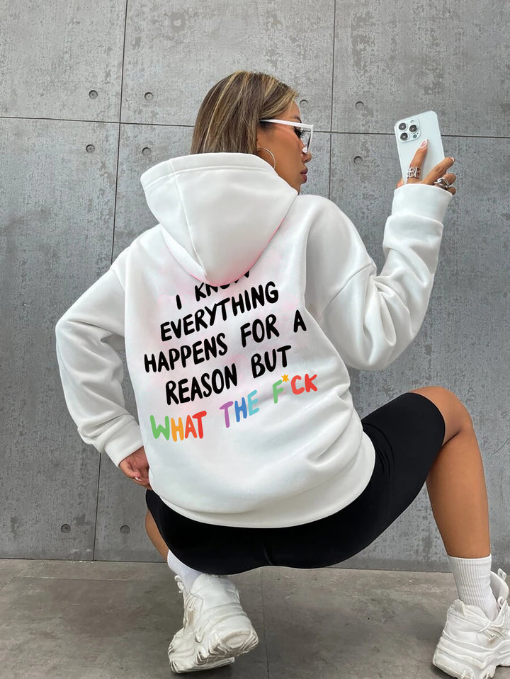 Kvinnors hoodie med inspirerande text och lös passform Mirla-Eva Jonsson