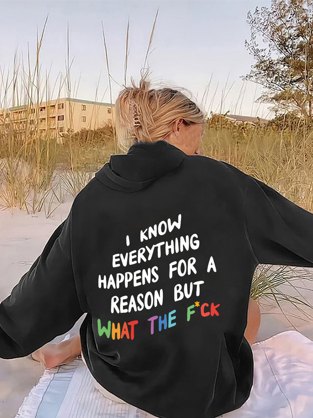 Kvinnors hoodie med inspirerande text och lös passform Mirla-Eva Jonsson