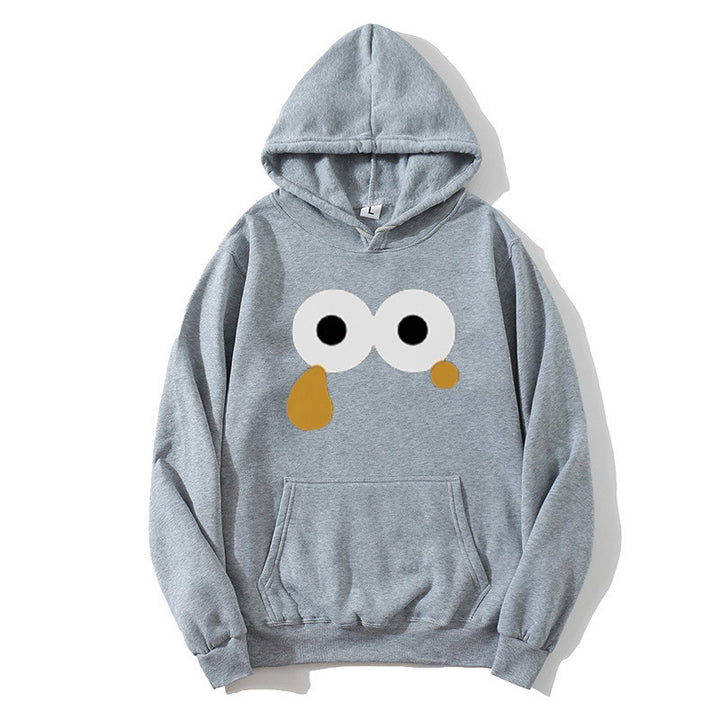 Kvinnors hoodie med iögonfallande tecknad tryck Mirla-Eva Jonsson