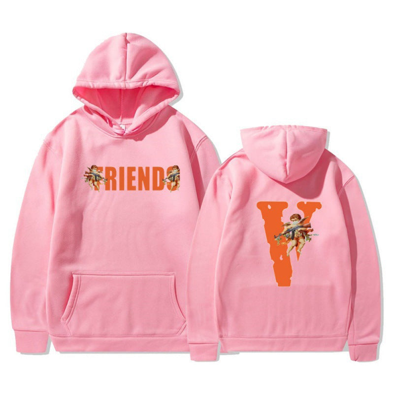 Kvinnors hoodie med karakteristiskt fram- och baktryck Mirla-Eva Jonsson