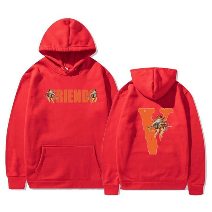Kvinnors hoodie med karakteristiskt fram- och baktryck Mirla-Eva Jonsson
