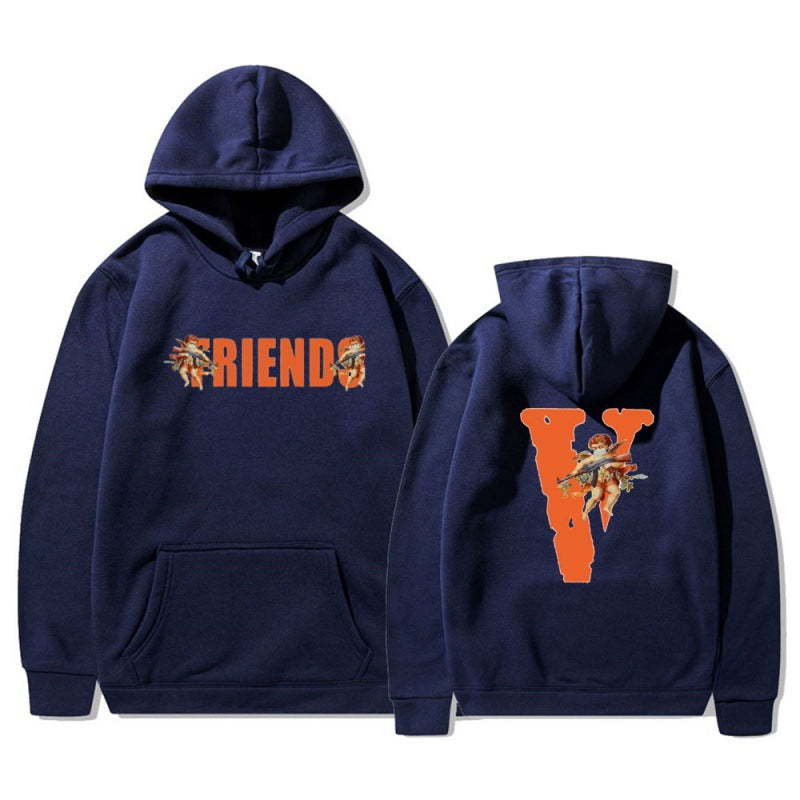 Kvinnors hoodie med karakteristiskt fram- och baktryck Mirla-Eva Jonsson