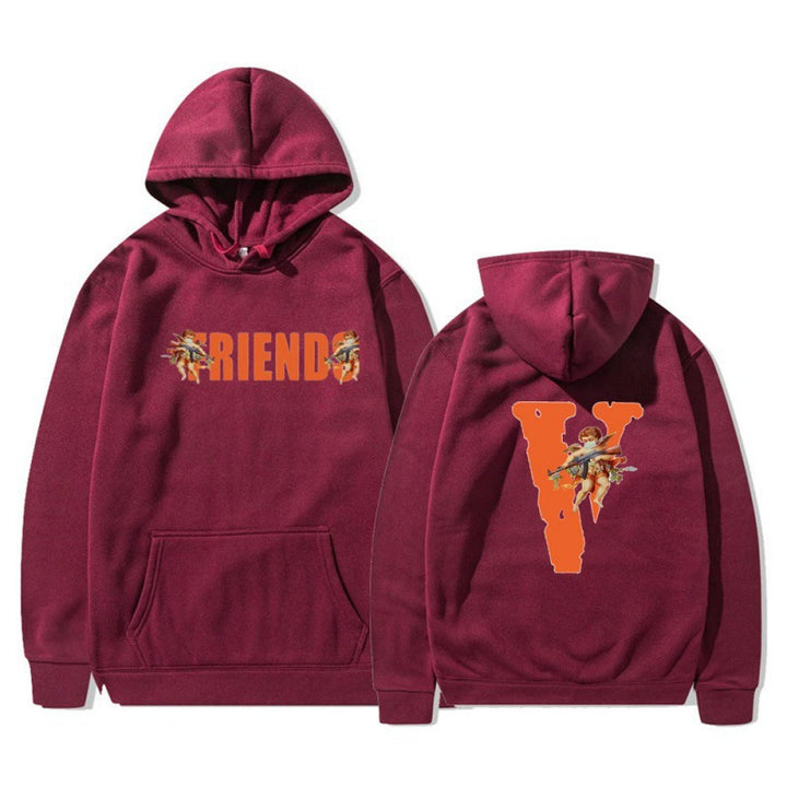 Kvinnors hoodie med karakteristiskt fram- och baktryck Mirla-Eva Jonsson