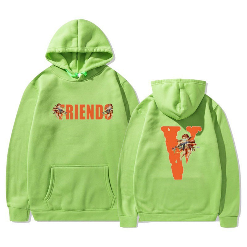 Kvinnors hoodie med karakteristiskt fram- och baktryck Mirla-Eva Jonsson