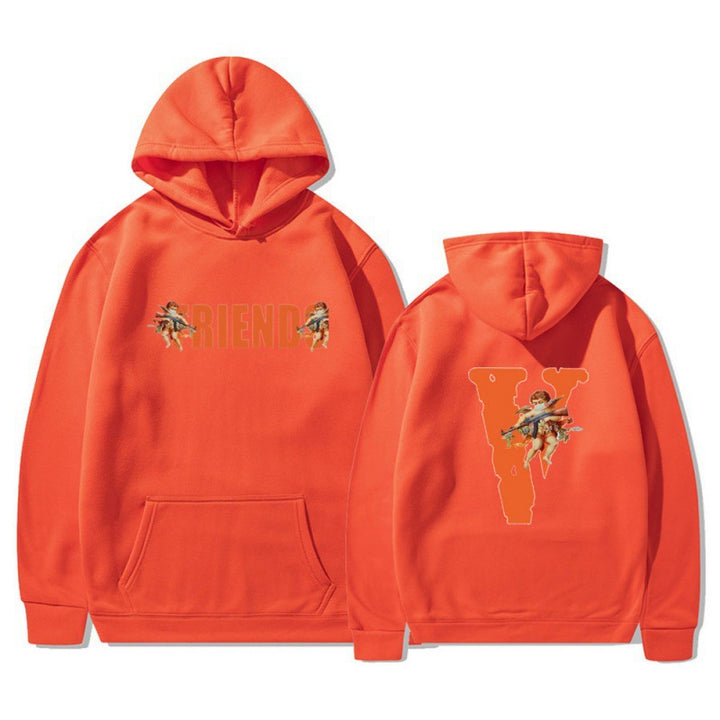 Kvinnors hoodie med karakteristiskt fram- och baktryck Mirla-Eva Jonsson