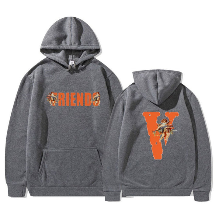 Kvinnors hoodie med karakteristiskt fram- och baktryck Mirla-Eva Jonsson