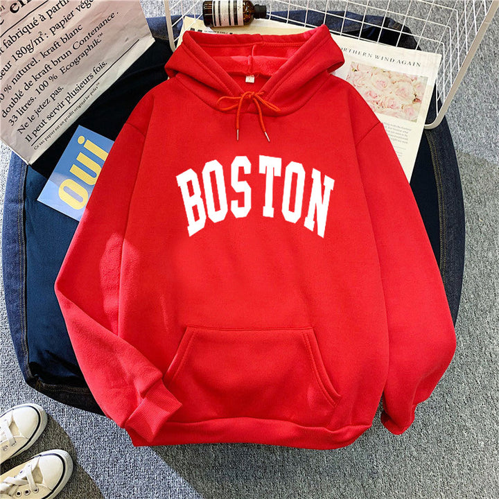 Kvinnors hoodie med klassisk Boston tryck Mirla-Eva Jonsson