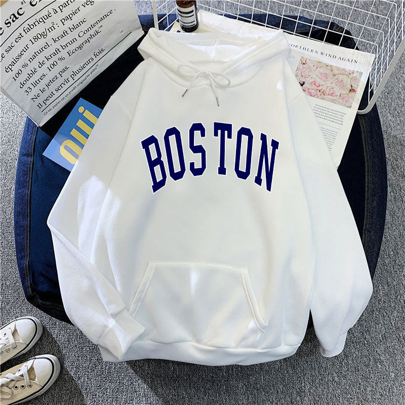 Kvinnors hoodie med klassisk Boston tryck Mirla-Eva Jonsson