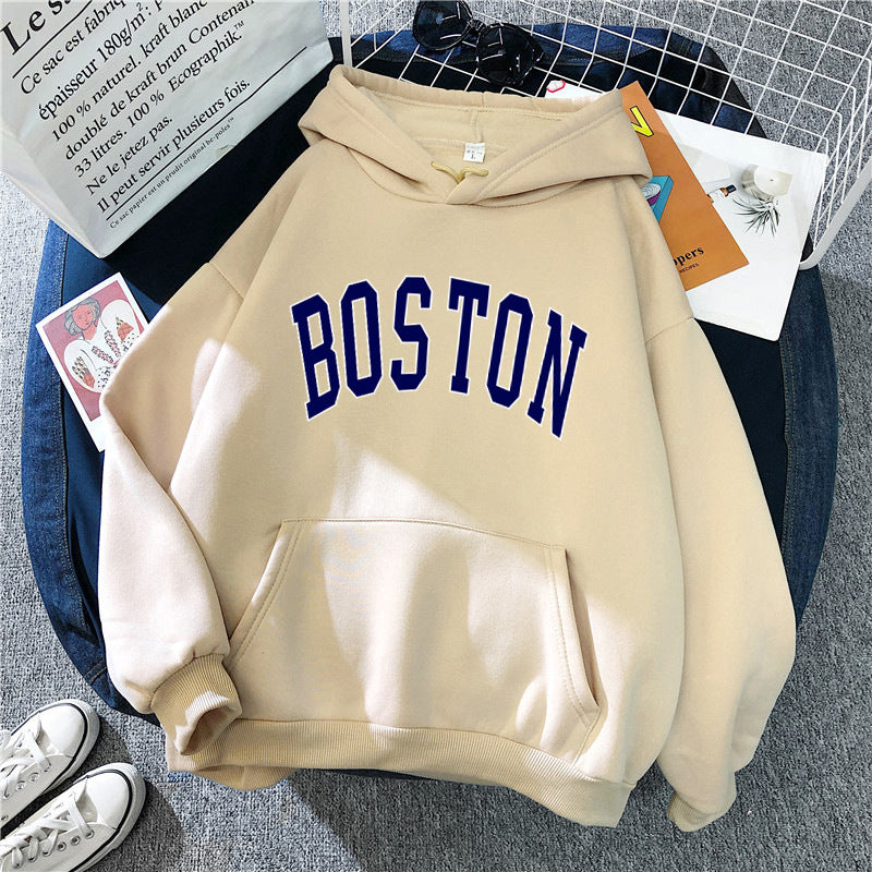 Kvinnors hoodie med klassisk Boston tryck Mirla-Eva Jonsson