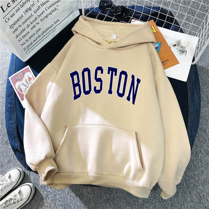 Kvinnors hoodie med klassisk Boston tryck Mirla-Eva Jonsson