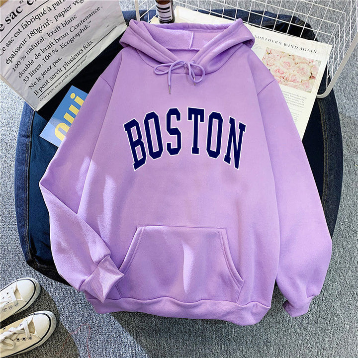 Kvinnors hoodie med klassisk Boston tryck Mirla-Eva Jonsson
