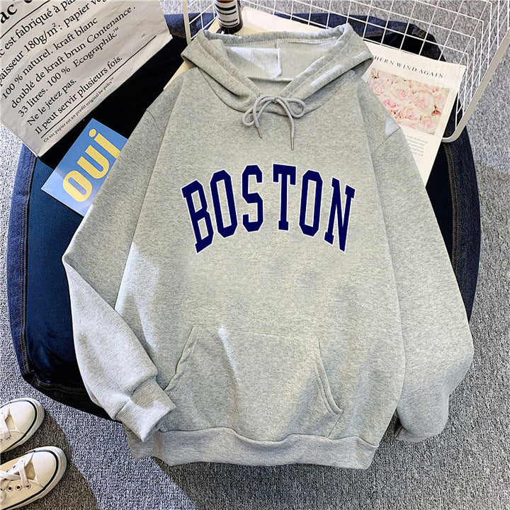 Kvinnors hoodie med klassisk Boston tryck Mirla-Eva Jonsson