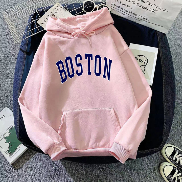 Kvinnors hoodie med klassisk Boston tryck Mirla-Eva Jonsson