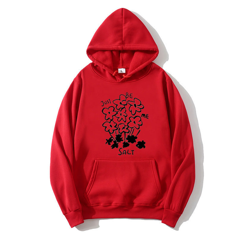 Kvinnors hoodie med konstnärlig blommotif Mirla-Eva Jonsson