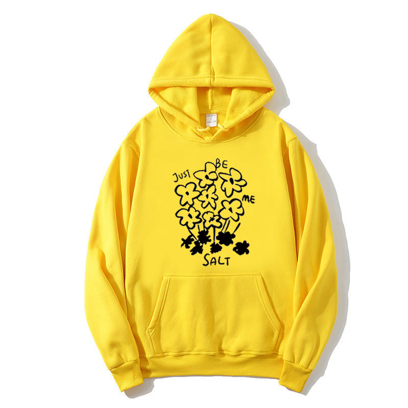Kvinnors hoodie med konstnärlig blommotif Mirla-Eva Jonsson