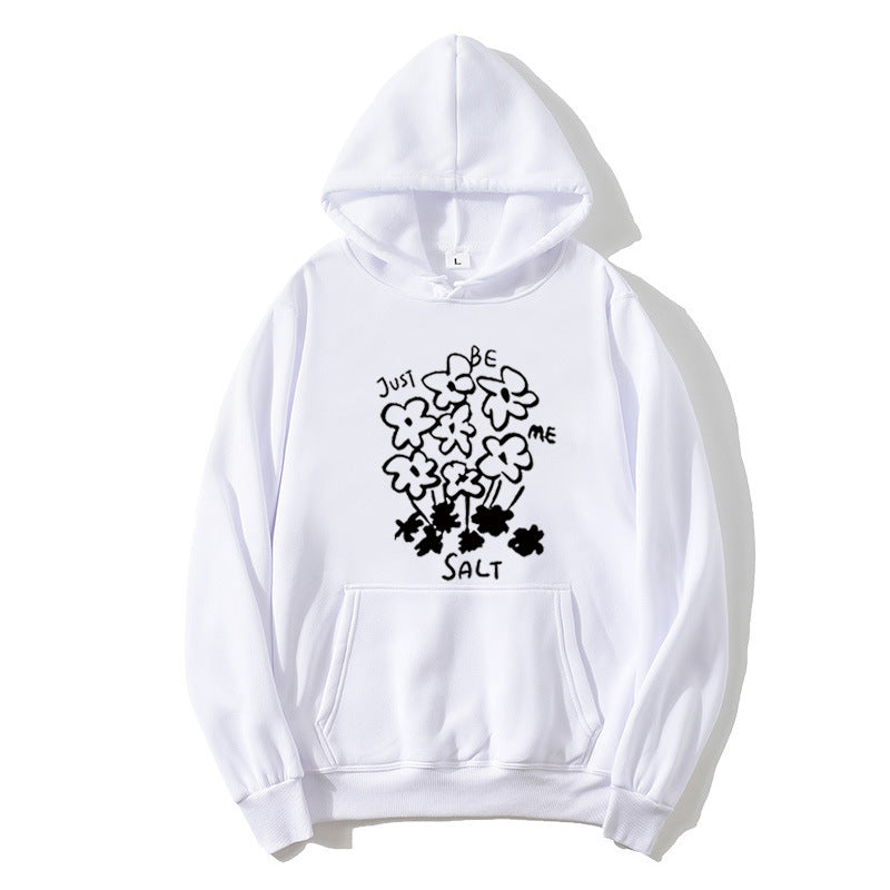 Kvinnors hoodie med konstnärlig blommotif Mirla-Eva Jonsson