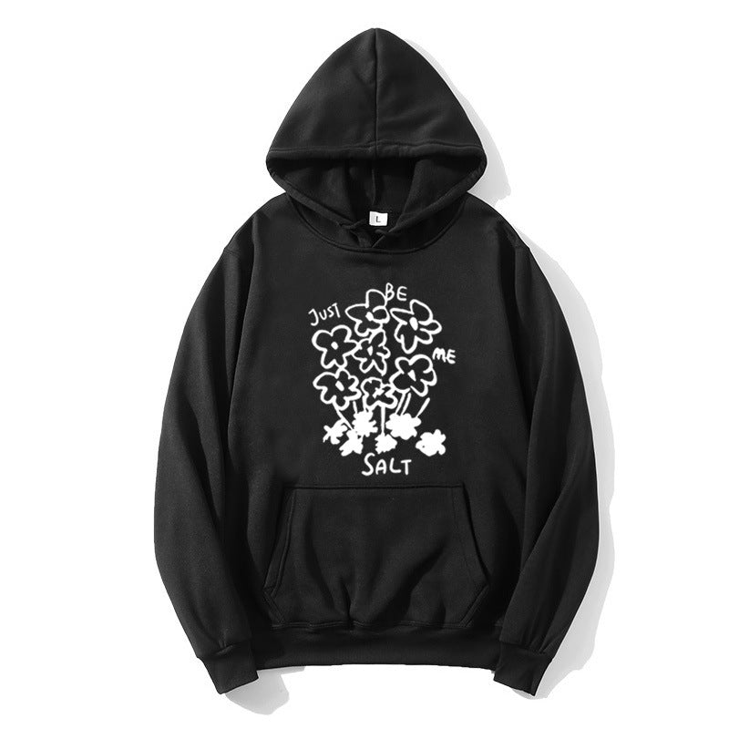 Kvinnors hoodie med konstnärlig blommotif Mirla-Eva Jonsson