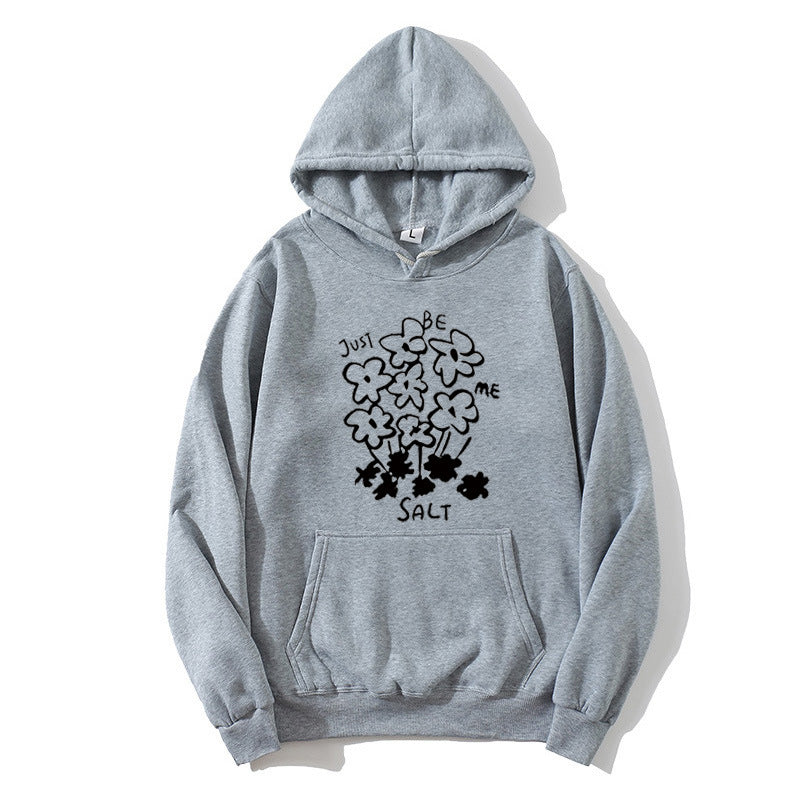 Kvinnors hoodie med konstnärlig blommotif Mirla-Eva Jonsson