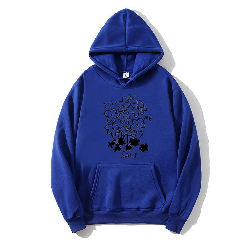 Kvinnors hoodie med konstnärlig blommotif Mirla-Eva Jonsson