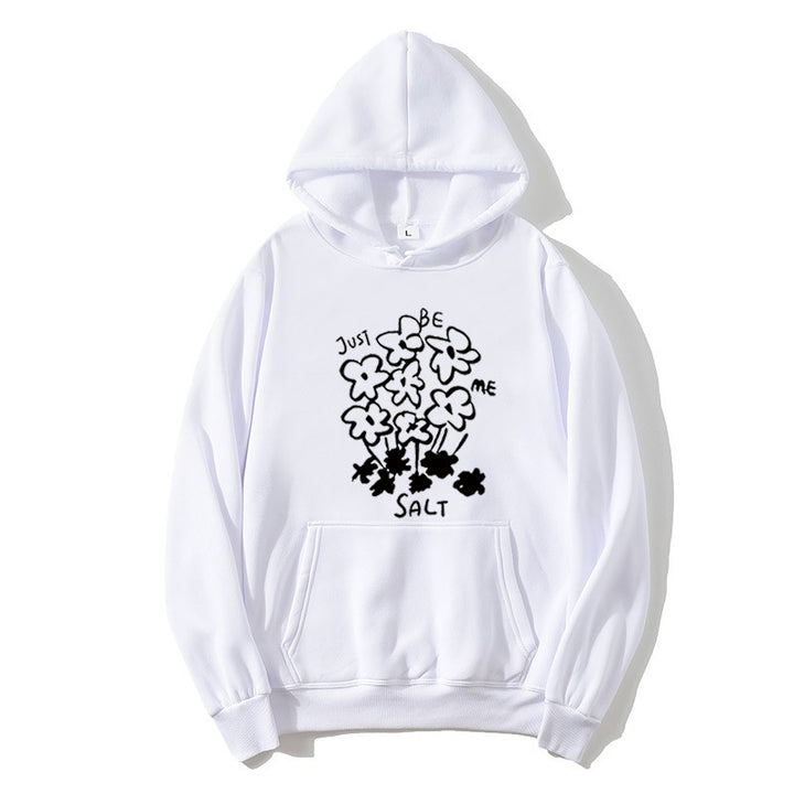 Kvinnors hoodie med konstnärlig blommotif Mirla-Eva Jonsson