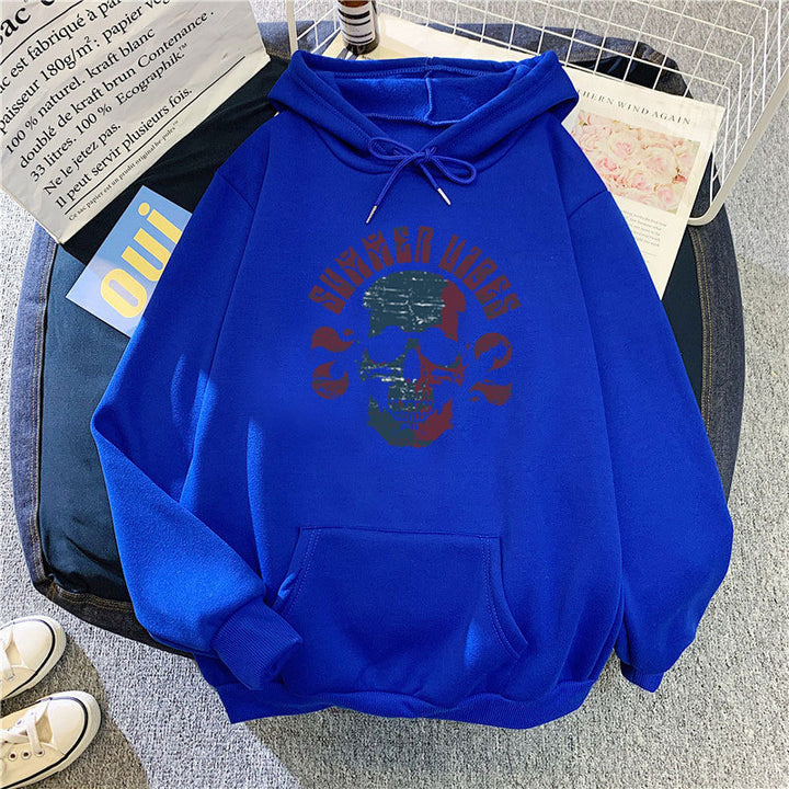 Kvinnors hoodie med konstnärlig dödskalle design Mirla-Eva Jonsson
