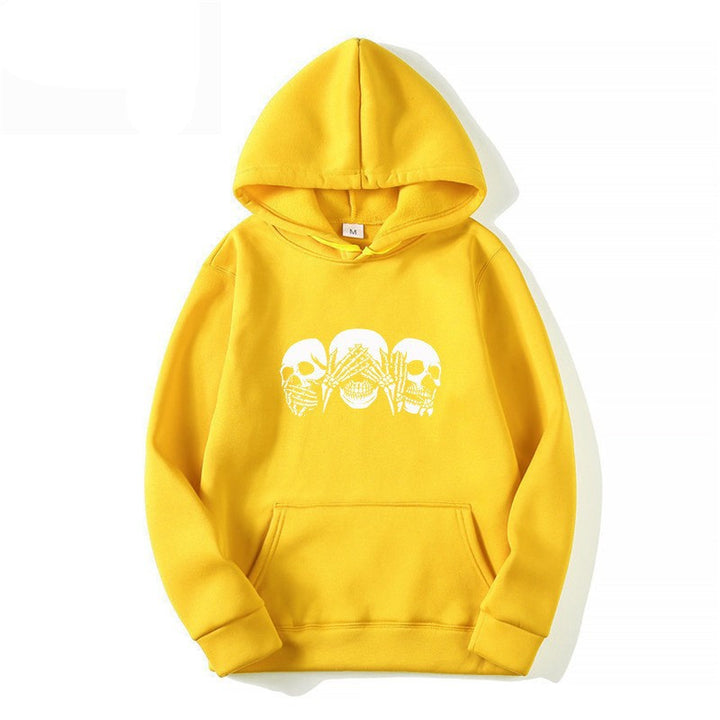 Kvinnors hoodie med konstnärlig dödskalle design Mirla-Eva Jonsson