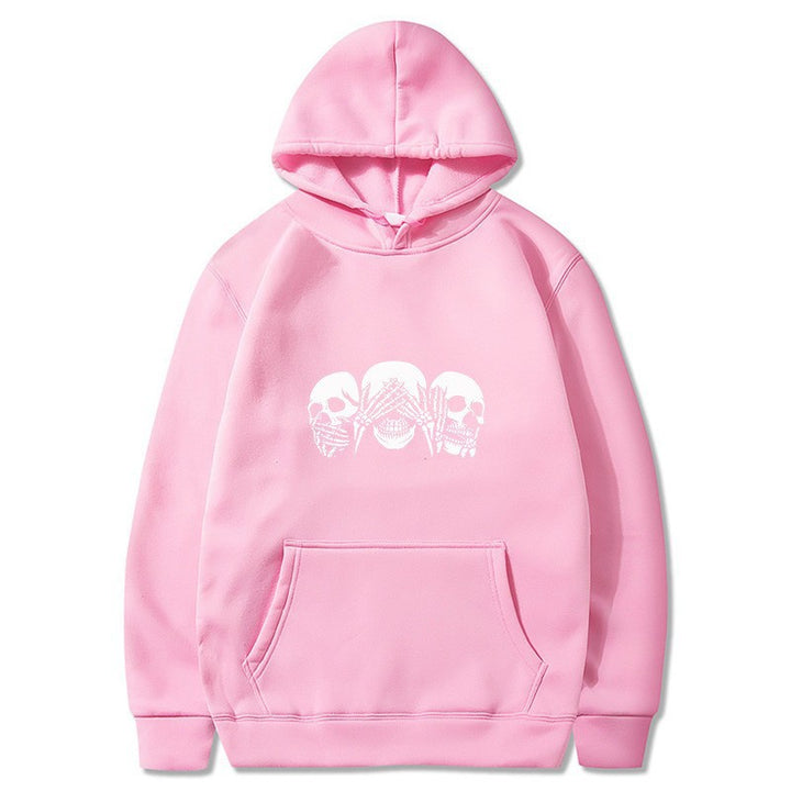 Kvinnors hoodie med konstnärlig dödskalle design Mirla-Eva Jonsson