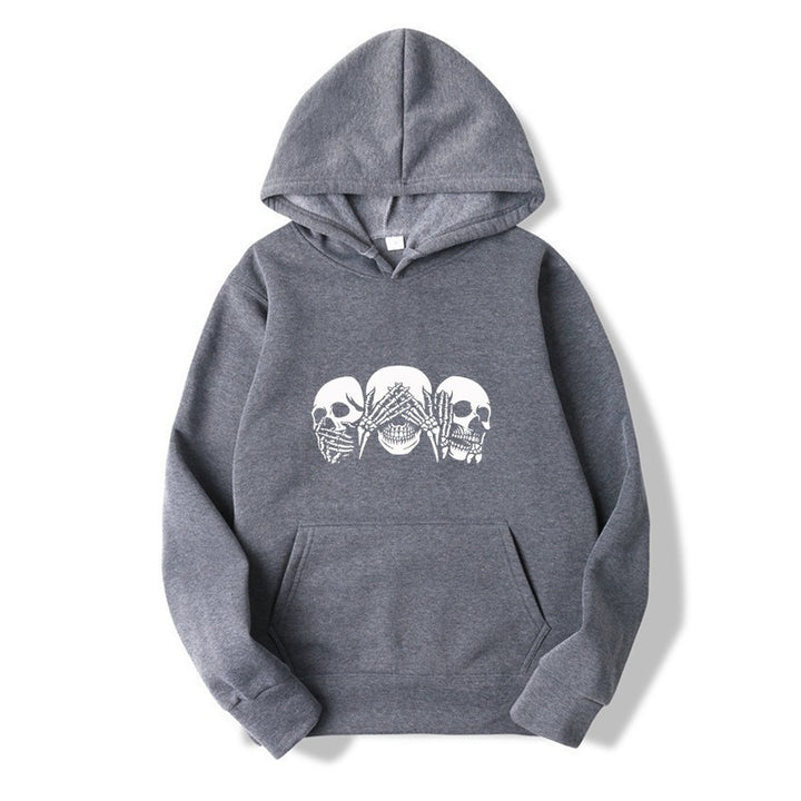 Kvinnors hoodie med konstnärlig dödskalle design Mirla-Eva Jonsson