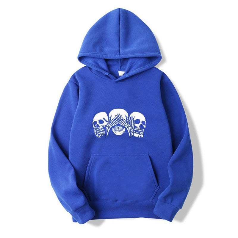 Kvinnors hoodie med konstnärlig dödskalle design Mirla-Eva Jonsson