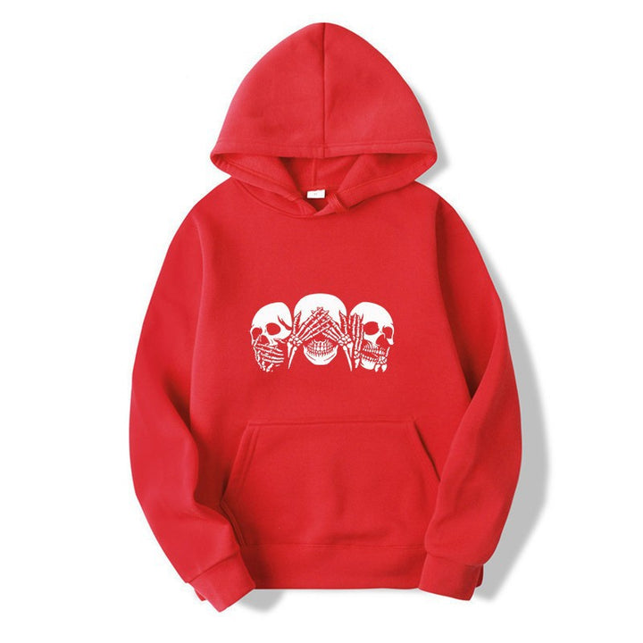 Kvinnors hoodie med konstnärlig dödskalle design Mirla-Eva Jonsson