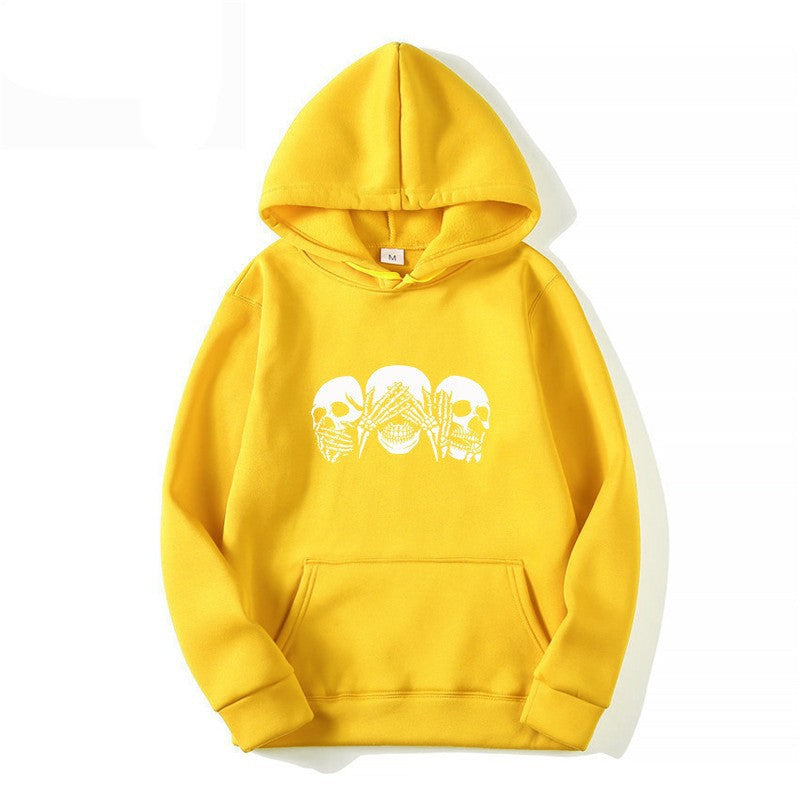 Kvinnors hoodie med konstnärlig dödskalle design Mirla-Eva Jonsson