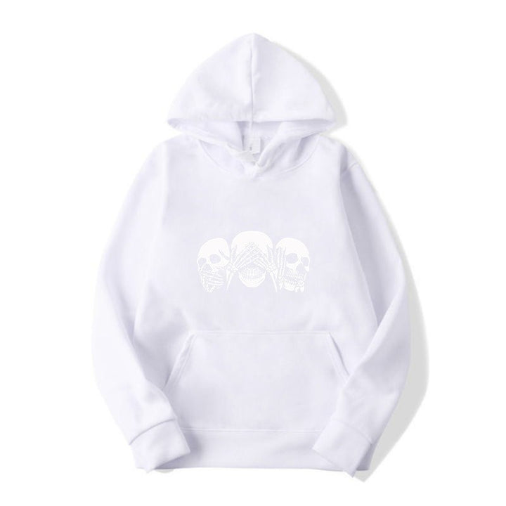 Kvinnors hoodie med konstnärlig dödskalle design Mirla-Eva Jonsson