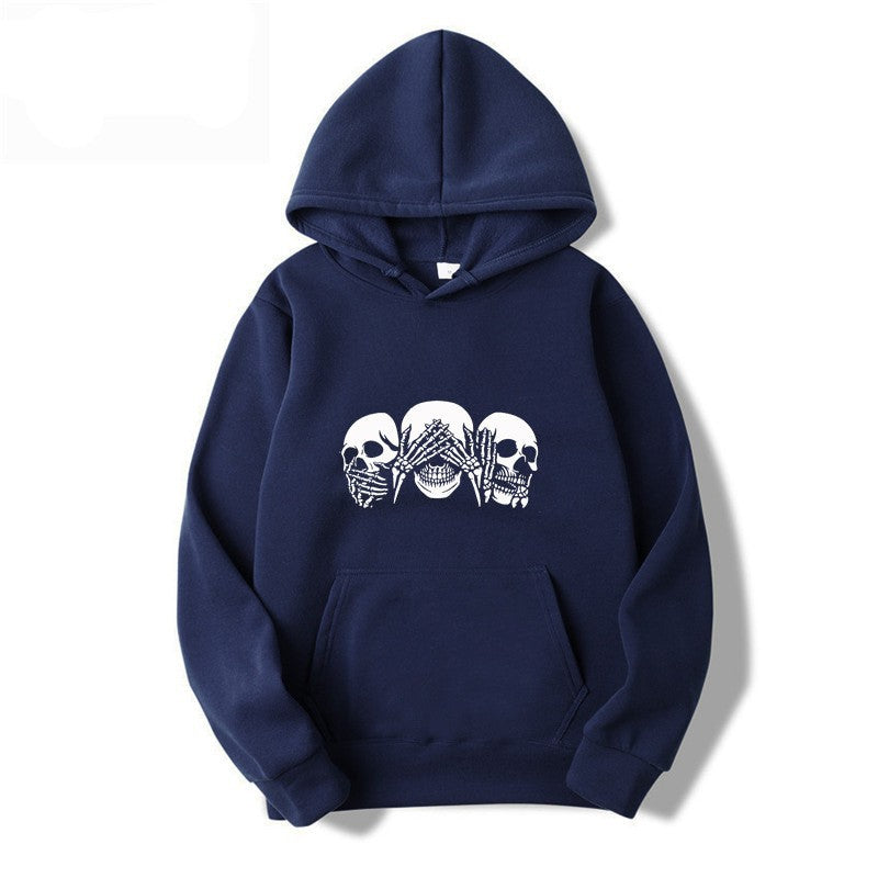 Kvinnors hoodie med konstnärlig dödskalle design Mirla-Eva Jonsson